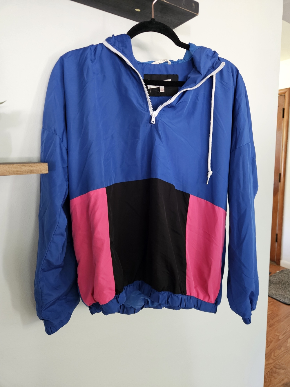 Stella Tweed Bright Blue Windbreaker Jacket with Black Trim